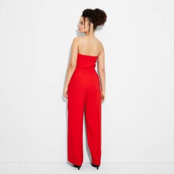 Wild Fable - Women's Wide Leg Tube Jumpsuit - Wild Fable Red - Picture 2 of 4